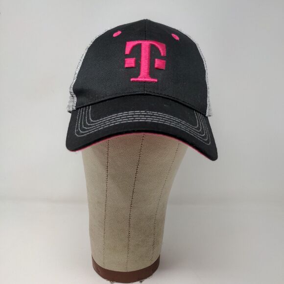 T Mobile Mens Snapback Hat Black Gray Adjustable Mesh Back Embroidered Logo - Picture 2 of 11